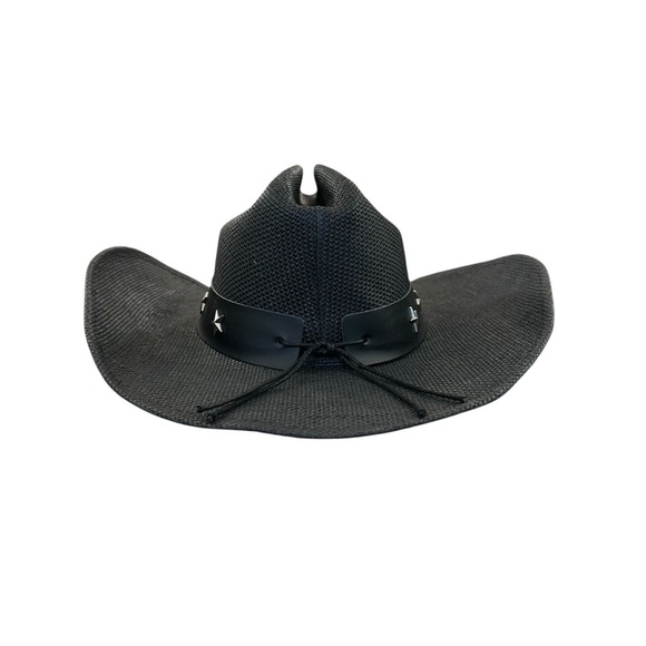 FLUFFY‎ SENSE Western Cowboy Hat Black Woven Coated Canvas Cattlemen Unisex main image 12